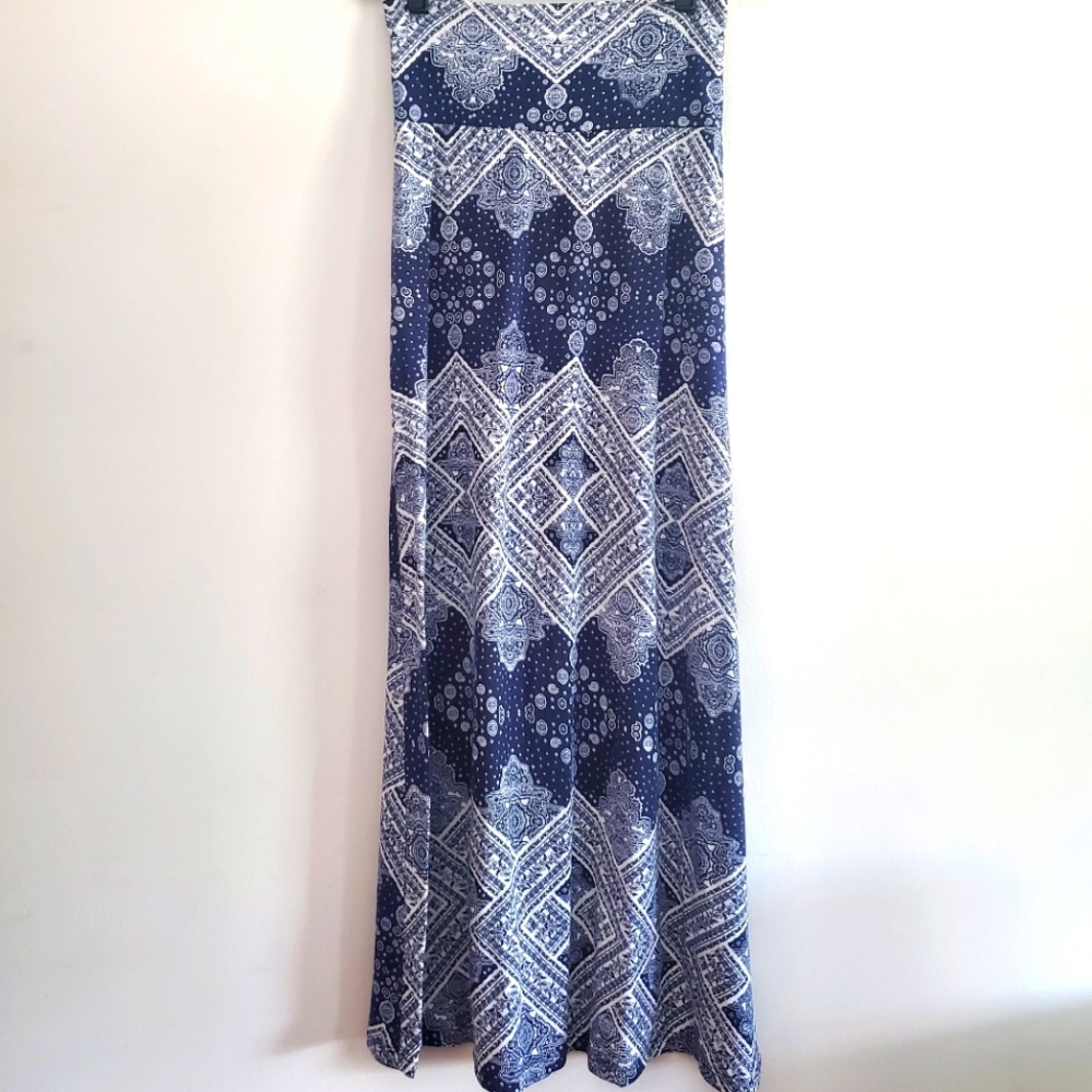 Promesa USA Blue & White Maxi Skirt